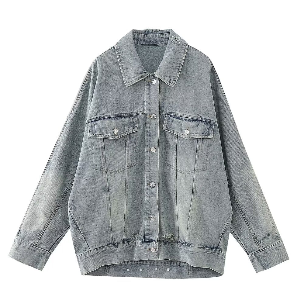 Loose Denim Jacket Set