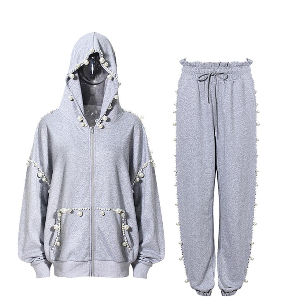 Gray Hooded Sweater Set