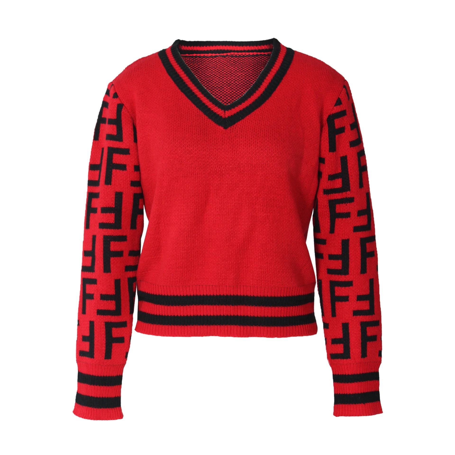 F Letter Graphic Sweater