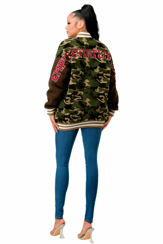 Camo Letterman Jacket