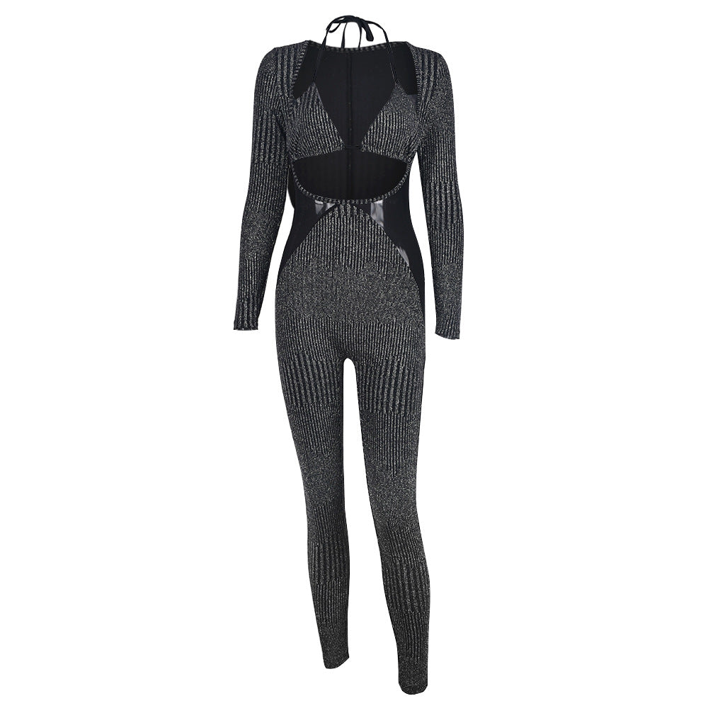 Nylon Long Sleeve Jumpsuit