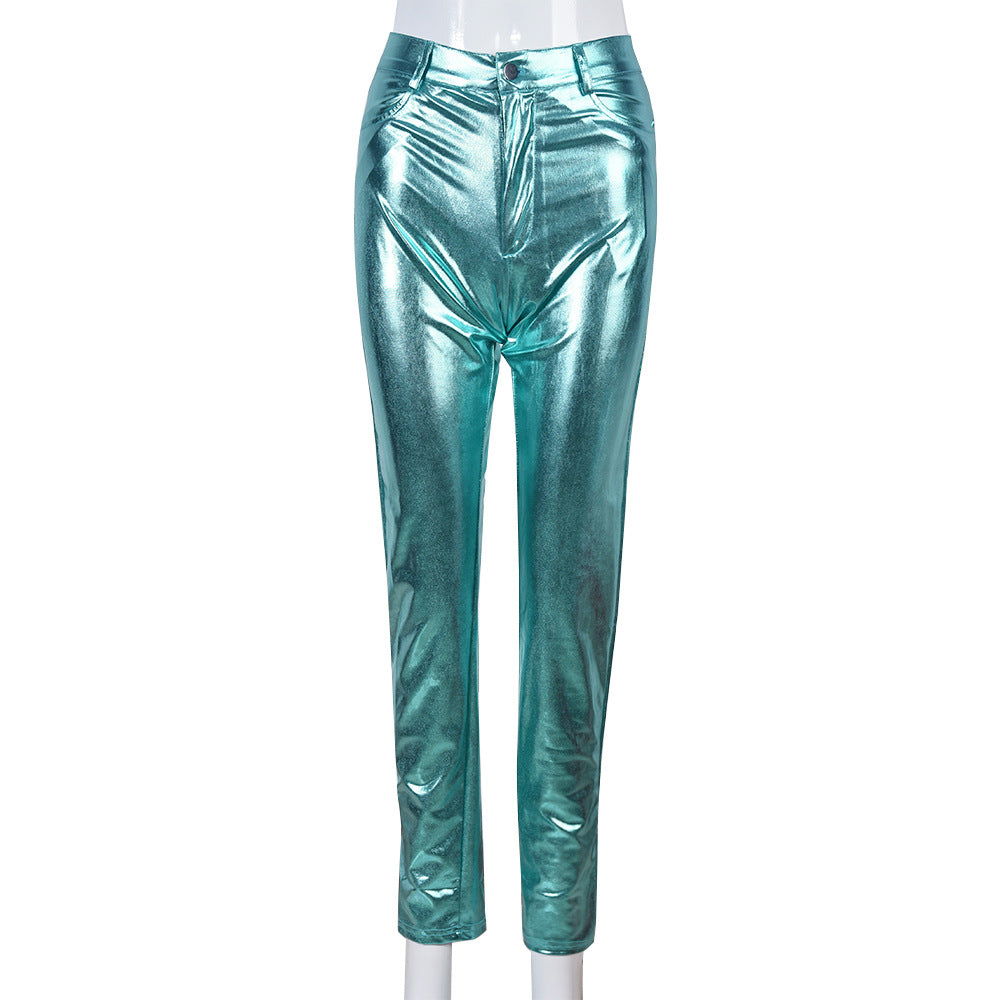 Metallic Coated Pants