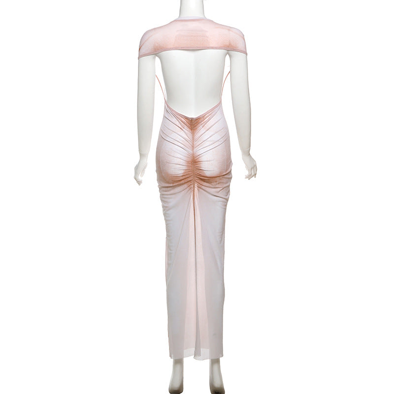 Letter Graphic Printing Slim Sheath Dress