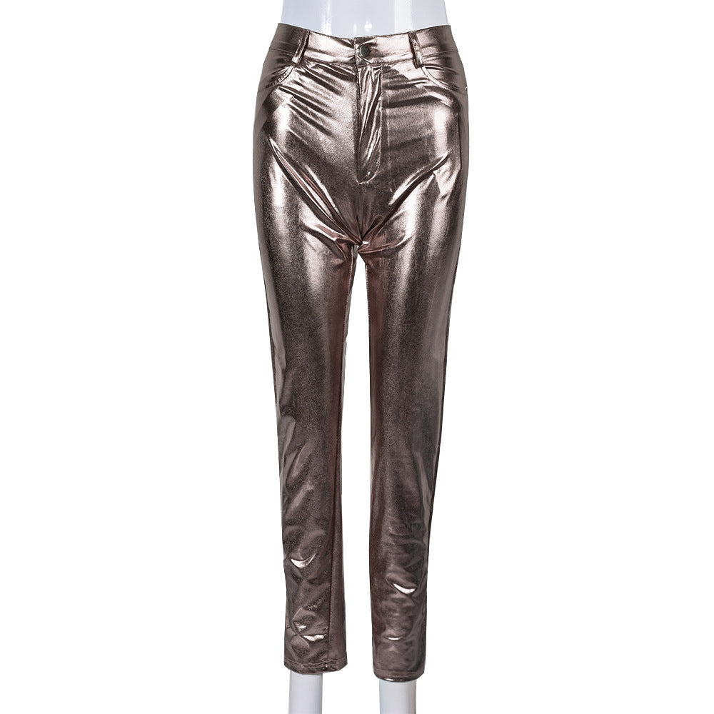 Metallic Coated Pants