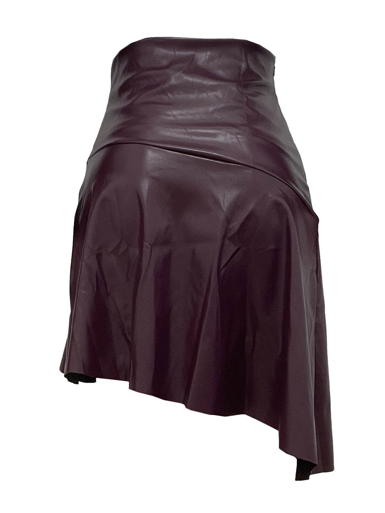 Faux Leather Stitching Leather Skirt