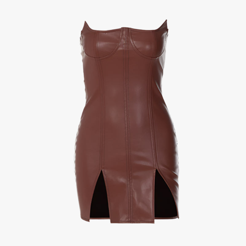 Faux Leather Dress