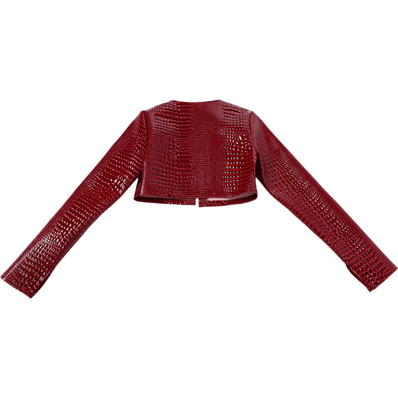 Neck Solid Color Jacket