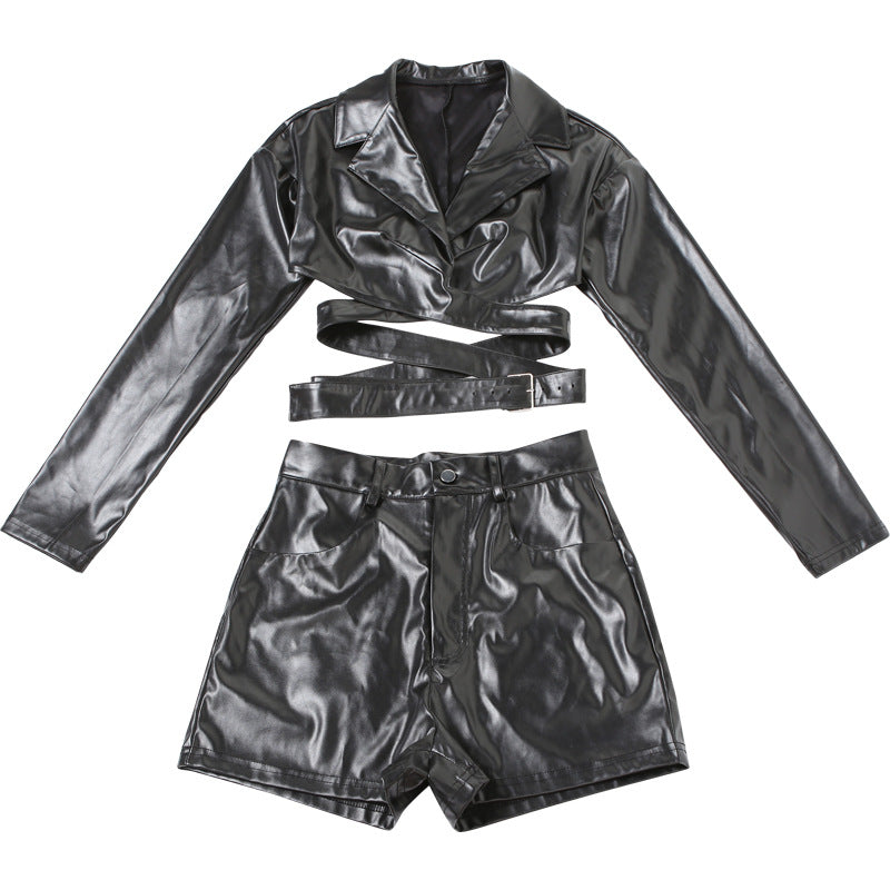 Faux Leather Sexy Set