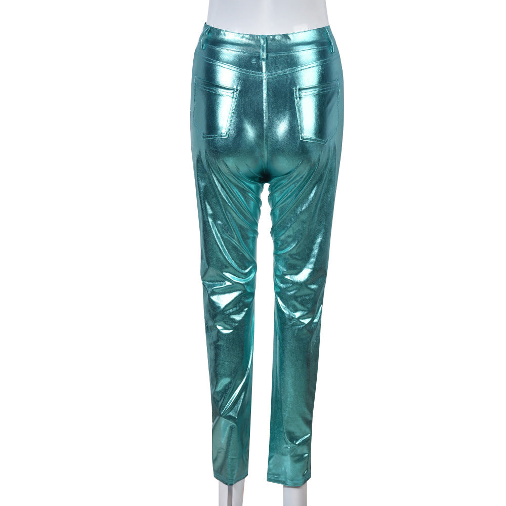 Metallic Coated Pants