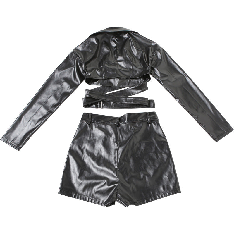 Faux Leather Sexy Set