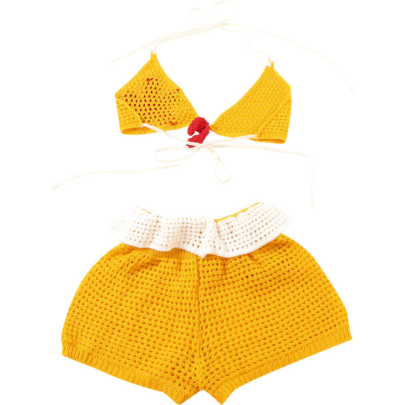 Floral Knitting Bikini Set