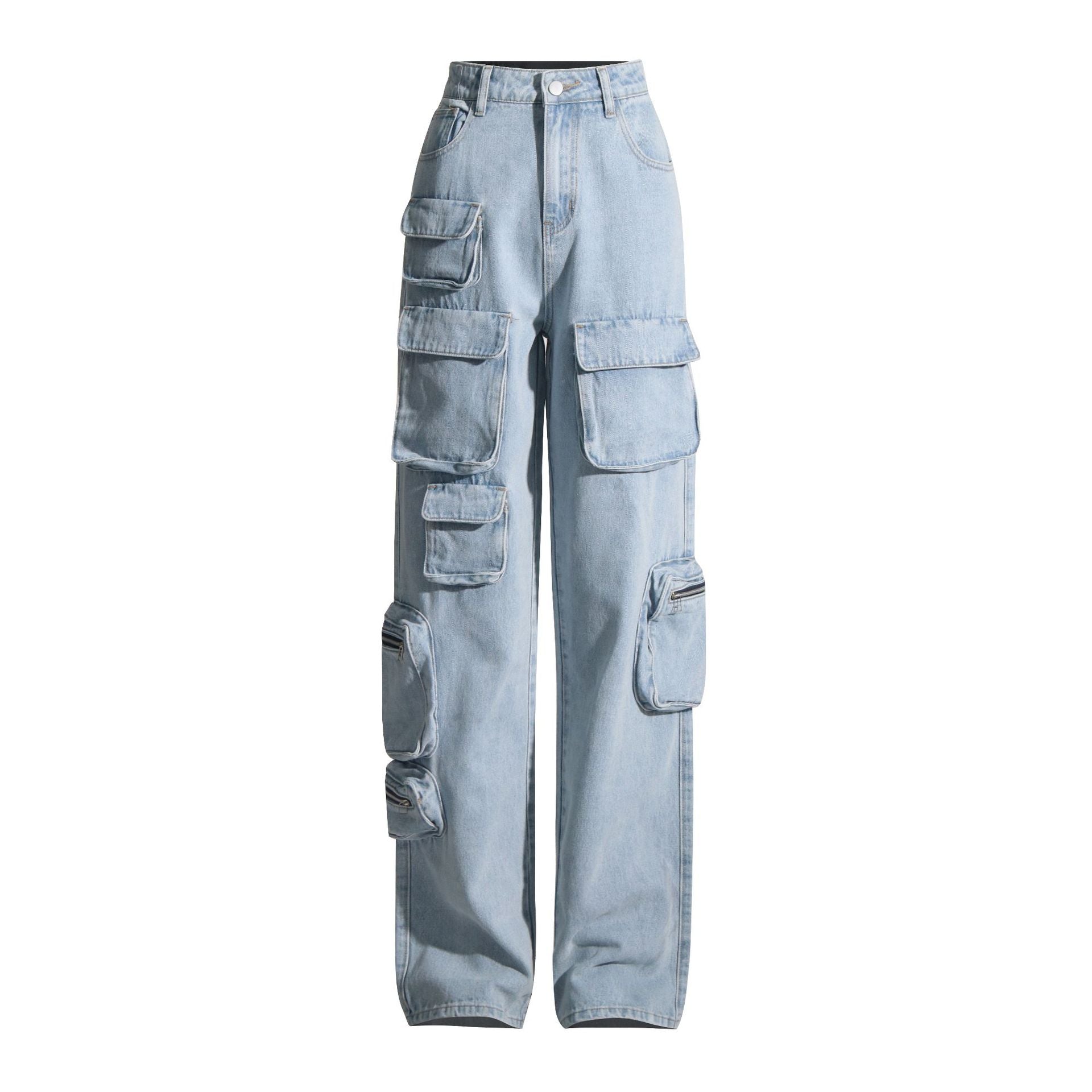 Multi-Pocket Loose Jeans