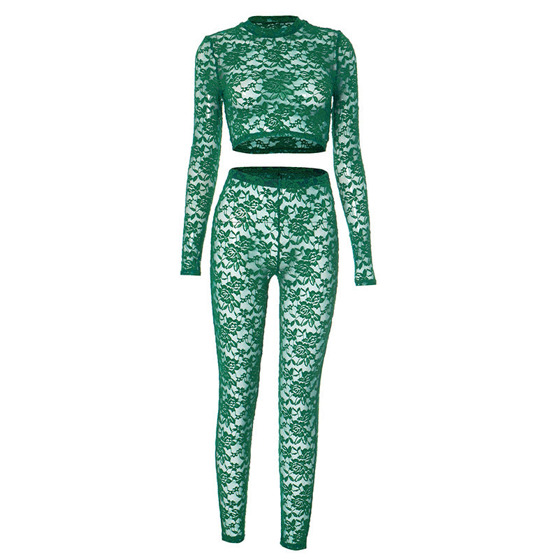 Autumn Lace Cropped Sexy Set