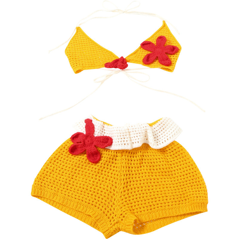 Floral Knitting Bikini Set