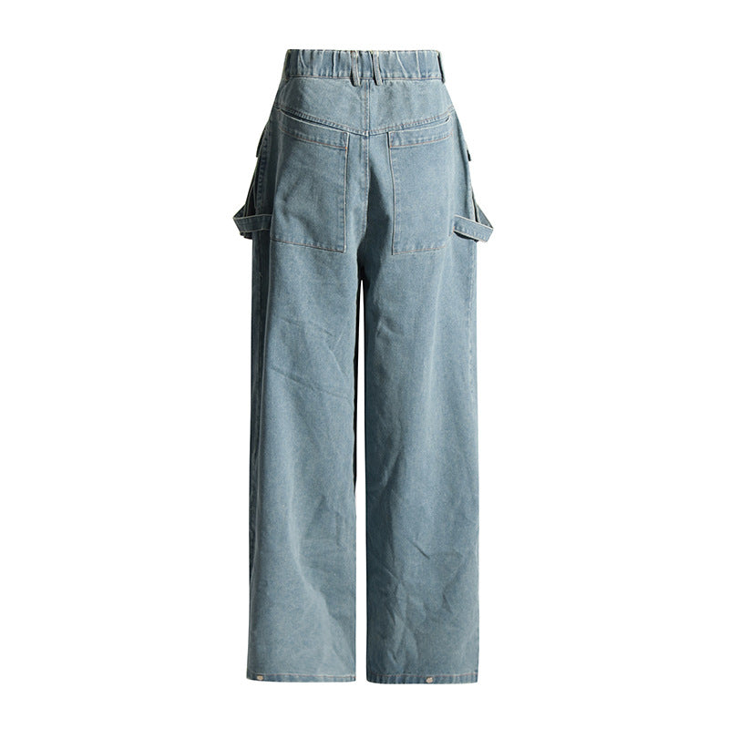 Large Pocket Decorative Wide Leg Pants