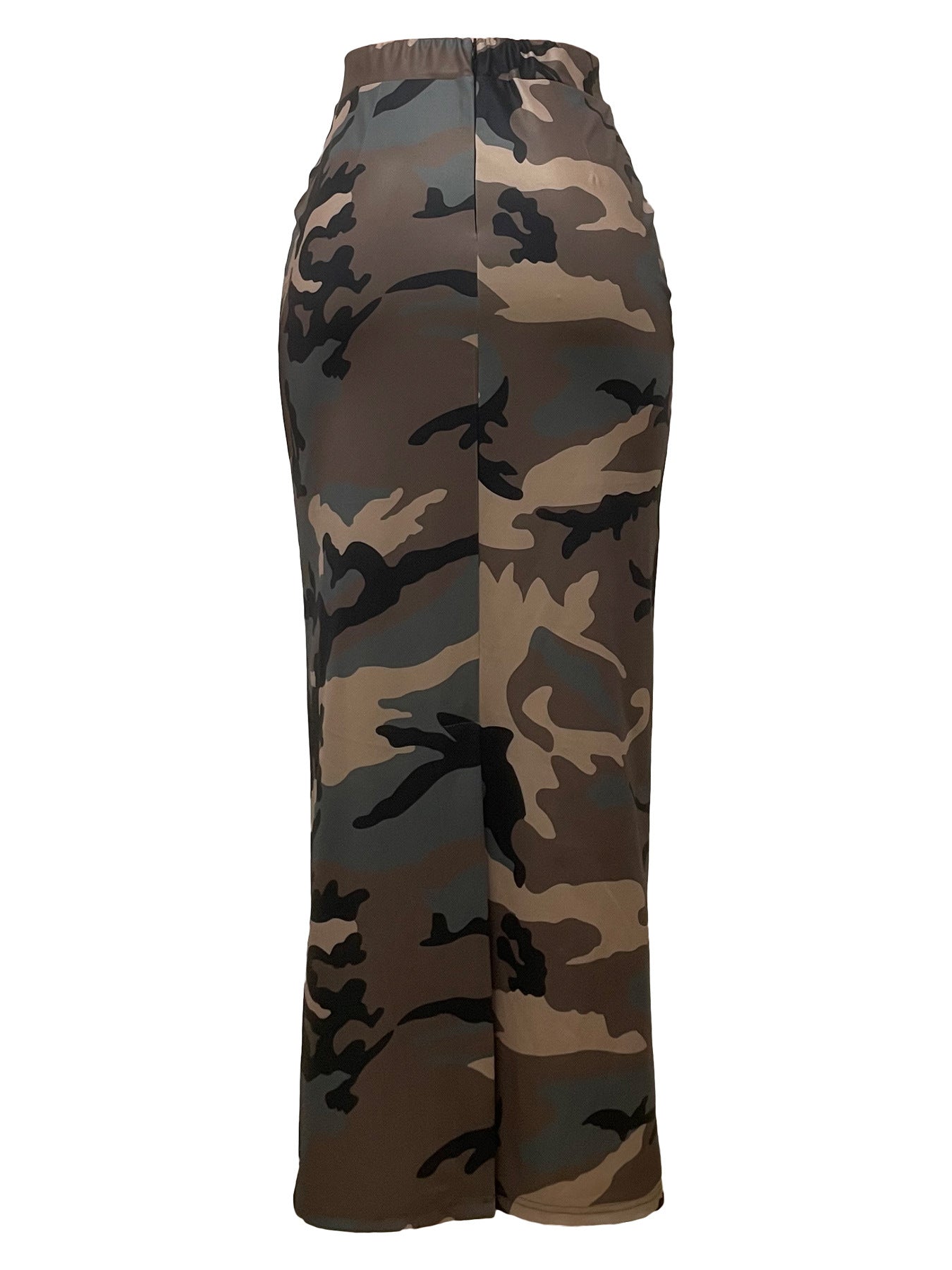 Camouflage Back Slit Skirt