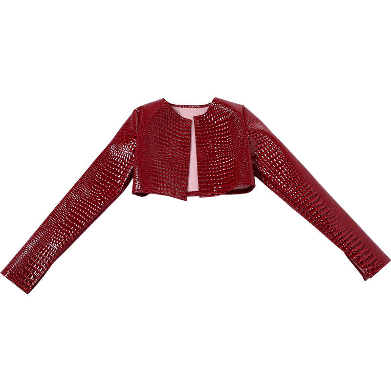 Neck Solid Color Jacket