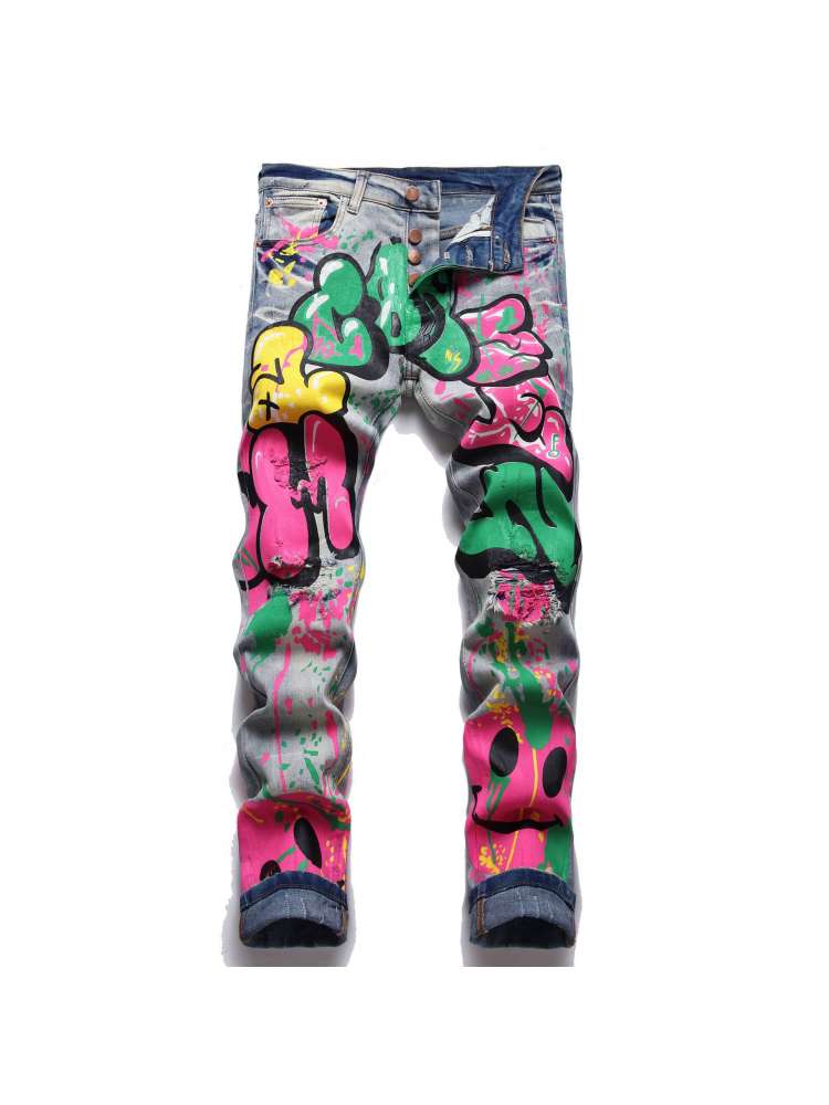 Cartoon Pattern Jeans